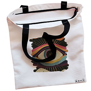 Alternative view of Geanta Canvas Tote pentru femei, model Celestial Eye 6, 38x34.5 cm, Alba, BEKZ®