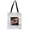 Geanta Canvas Tote pentru femei, model Celestial Eye 8, 38x34.5 cm, Alba, BEKZ® 4 Geanta Canvas Tote pentru femei model Celestial Eye 8 38x34.5 cm Alba BEKZ®