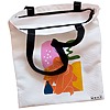 Geanta Canvas Tote pentru femei model Contemplatie Abstracta 38x34.5 cm Alba BEKZ® 1