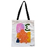 Geanta Canvas Tote pentru femei model Contemplatie Abstracta 38x34.5 cm Alba BEKZ®
