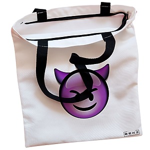 Alternative view of Geanta Canvas Tote pentru femei, model Devil, 38x34.5 cm, Alba, BEKZ®