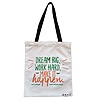 Geanta Canvas Tote pentru femei model Dream Big Work Hard Make it Happen 38x34.5 cm Alba BEKZ®