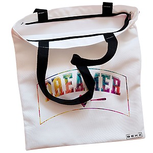 Alternative view of Geanta Canvas Tote pentru femei, model Dreamer, 38x34.5 cm, Alba, BEKZ®