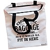 Geanta Canvas Tote pentru femei model Emotional baggage 38x34.5 cm Alba BEKZ® 1