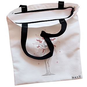 Alternative view of Geanta Canvas Tote pentru femei, model Feminine Solar Aura, 38x34.5 cm, Alba, BEKZ®