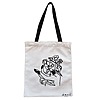 Geanta Canvas Tote pentru femei, model Floral Hand, 38x34.5 cm, Alba, BEKZ® 4 Geanta Canvas Tote pentru femei model Floral Hand 38x34.5 cm Alba BEKZ®