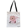 Geanta Canvas Tote pentru femei, model Floral Line, 38x34.5 cm, Alba, BEKZ® 4 Geanta Canvas Tote pentru femei model Floral Line 38x34.5 cm Alba BEKZ®
