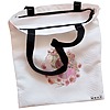 Geanta Canvas Tote pentru femei model Floral Romance 38x34.5 cm Alba BEKZ® 1