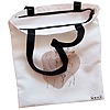 Geanta Canvas Tote pentru femei model Flower Girl 38x34.5 cm Alba BEKZ® 1