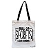 Geanta Canvas Tote pentru femei, model Full of secrects and snacks, 38x34.5 cm, Alba, BEKZ® 4 Geanta Canvas Tote pentru femei model Full of secrects and snacks 38x34.5 cm Alba BEKZ®