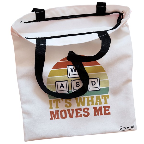 Geanta Canvas Tote pentru femei, model Gamer, 38x34.5 cm, Alba, BEKZ® 2 Geanta Canvas Tote pentru femei model Gamer 38x34.5 cm Alba BEKZ® 1