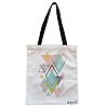 Geanta Canvas Tote pentru femei model Geometrica Pastel 38x34.5 cm Alba BEKZ®