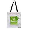 Geanta Canvas Tote pentru femei model Go Green – Say no to plastic 38x34.5 cm Alba BEKZ®