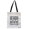 Geanta Canvas Tote pentru femei model Go ahead use me over and over again this bag 2 38x34.5 cm Alba BEKZ®
