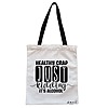 Geanta Canvas Tote pentru femei, model Healthy Crap, Just kidding, it's alcohol, 38x34.5 cm, Alba, BEKZ® 4 Geanta Canvas Tote pentru femei model Healthy Crap Just kidding its alcohol 38x34.5 cm Alba BEKZ®