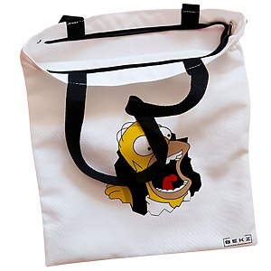 Alternative view of Geanta Canvas Tote pentru femei, model Homer, 38x34.5 cm, Alba, BEKZ®