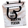 Geanta Canvas Tote pentru femei model I am not a morning person 38x34.5 cm Alba BEKZ® 1