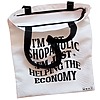 Geanta Canvas Tote pentru femei model Im not a shopaholic Im just helping the economy 38x34.5 cm Alba BEKZ® 1