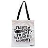 Geanta Canvas Tote pentru femei model Im not a shopaholic Im just helping the economy 38x34.5 cm Alba BEKZ®