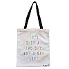 Geanta Canvas Tote pentru femei model Its just a bad day not a bad life 38x34.5 cm Alba BEKZ®