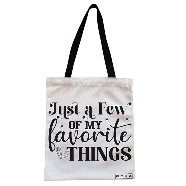 Geanta Canvas Tote pentru femei, model Just a few of my favorite things, 38x34.5 cm, Alba, BEKZ® 1 Geanta Canvas Tote pentru femei model Just a few of my favorite things 38x34.5 cm Alba BEKZ®