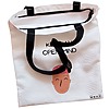 Geanta Canvas Tote pentru femei model Keep an open mind 38x34.5 cm Alba BEKZ® 1