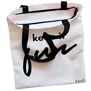 Alternative view of Geanta Canvas Tote pentru femei, model Keep it Fun, 38x34.5 cm, Alba, BEKZ®