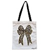 Geanta Canvas Tote pentru femei, model Leopard Bow, 38x34.5 cm, Alba, BEKZ® 4 Geanta Canvas Tote pentru femei model Leopard Bow 38x34.5 cm Alba BEKZ®