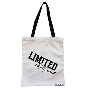 Geanta Canvas Tote pentru femei, model Limited Edition, 38x34.5 cm, Alba, BEKZ®