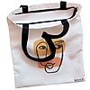 Geanta Canvas Tote pentru femei model Lines Art 38x34.5 cm Alba BEKZ® 1