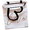 Geanta Canvas Tote pentru femei, model Love, 38x34.5 cm, Alba, BEKZ® 5 Geanta Canvas Tote pentru femei model Love 38x34.5 cm Alba BEKZ® 1 1