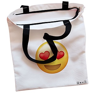 Alternative view of Geanta Canvas Tote pentru femei, model Love, 38x34.5 cm, Alba, BEKZ®