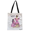Geanta Canvas Tote pentru femei model Love Mom 38x34.5 cm Alba BEKZ®