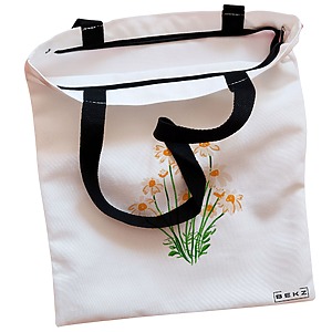 Alternative view of Geanta Canvas Tote pentru femei, model Margarete, 38x34.5 cm, Alba, BEKZ®