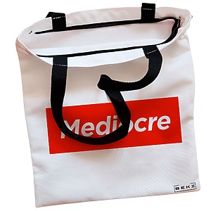 Alternative view of Geanta Canvas Tote pentru femei, model Mediocre, 38x34.5 cm, Alba, BEKZ®