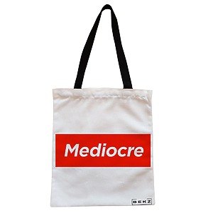 Geanta Canvas Tote pentru femei, model Mediocre, 38x34.5 cm, Alba, BEKZ®