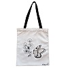 Geanta Canvas Tote pentru femei, model Minimalist Butterfly, 38x34.5 cm, Alba, BEKZ® 4 Geanta Canvas Tote pentru femei model Minimalist Butterfly 38x34.5 cm Alba BEKZ®