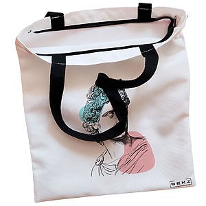 Alternative view of Geanta Canvas Tote pentru femei, model Modern Classic Statue, 38x34.5 cm, Alba, BEKZ®