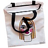 Geanta Canvas Tote pentru femei model Modern Makeup 38x34.5 cm Alba BEKZ® 1