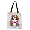 Geanta Canvas Tote pentru femei model Modern Makeup 38x34.5 cm Alba BEKZ®