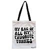 Geanta Canvas Tote pentru femei, model My bag of all my favorite things, 38x34.5 cm, Alba, BEKZ® 4 Geanta Canvas Tote pentru femei model My bag of all my favorite things 38x34.5 cm Alba BEKZ®