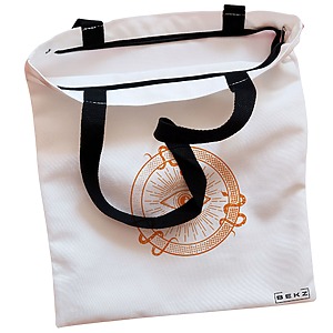 Alternative view of Geanta Canvas Tote pentru femei, model Mystic Eye, 38x34.5 cm, Alba, BEKZ®