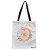 Geanta Canvas Tote pentru femei, model Mystic Eye, 38x34.5 cm, Alba, BEKZ® 4 Geanta Canvas Tote pentru femei model Mystic Eye 38x34.5 cm Alba BEKZ®