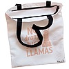 Geanta Canvas Tote pentru femei model No drama Just llamas 38x34.5 cm Alba BEKZ® 1
