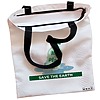 Geanta Canvas Tote pentru femei model No plastic – Save the earth 38x34.5 cm Alba BEKZ® 1