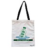 Geanta Canvas Tote pentru femei model No plastic – Save the earth 38x34.5 cm Alba BEKZ®