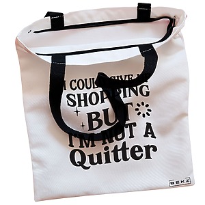 Alternative view of Geanta Canvas Tote pentru femei, model Not a quitter, 38x34.5 cm, Alba, BEKZ®
