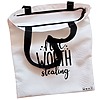 Geanta Canvas Tote pentru femei, model Not worth stealing, 38x34.5 cm, Alba, BEKZ® 5 Geanta Canvas Tote pentru femei model Not worth stealing 38x34.5 cm Alba BEKZ® 1