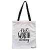 Geanta Canvas Tote pentru femei, model Not worth stealing, 38x34.5 cm, Alba, BEKZ® 4 Geanta Canvas Tote pentru femei model Not worth stealing 38x34.5 cm Alba BEKZ®