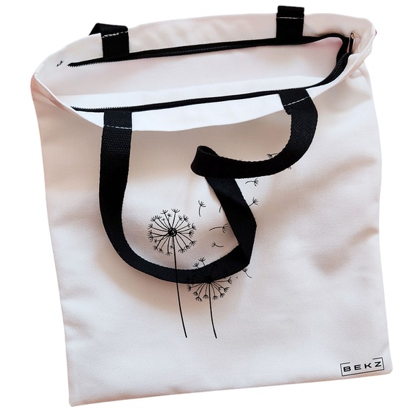 Geanta Canvas Tote pentru femei, model Papadie Minimalisa, 38x34.5 cm, Alba, BEKZ® 2 Geanta Canvas Tote pentru femei model Papadie Minimalisa 38x34.5 cm Alba BEKZ® 1